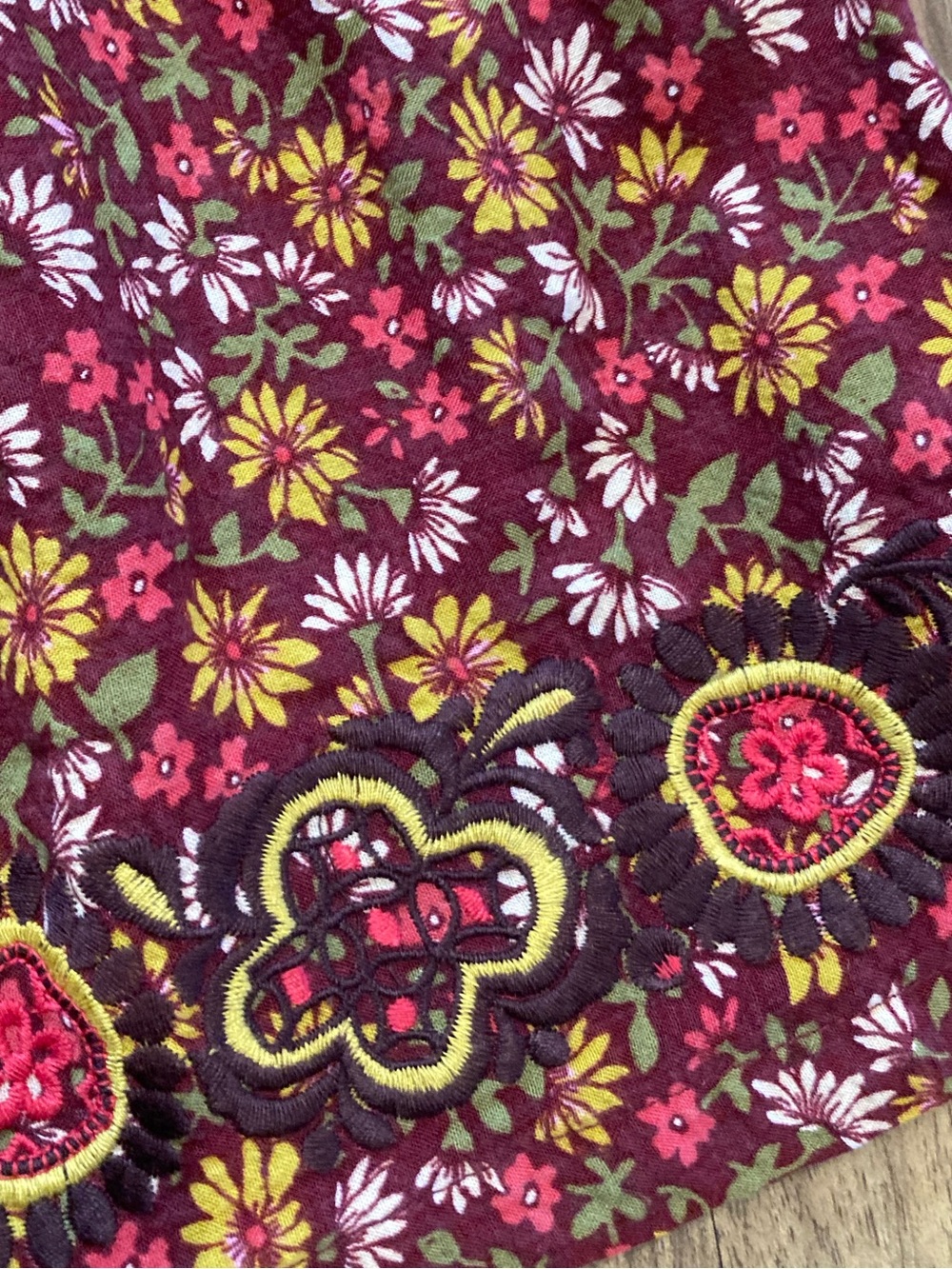 Natural Life Floral Embroidered Boho Maxi Skirt Perfect For Fall! - Picture 4 of 7